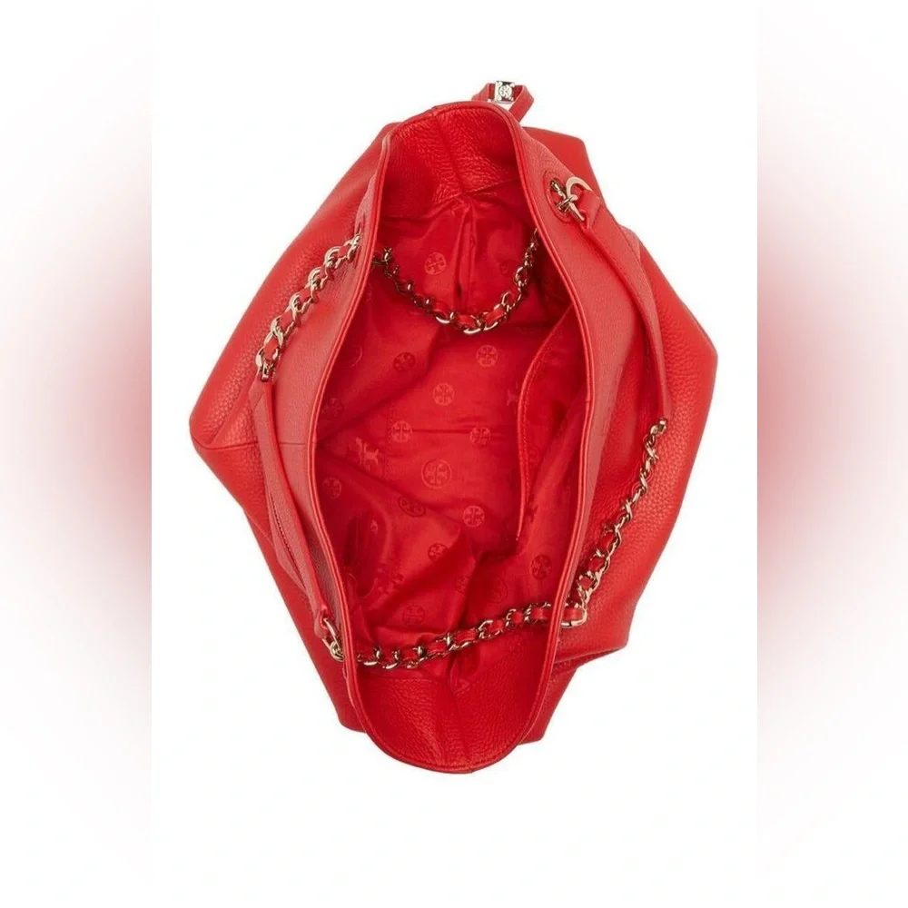 Tory Burch Thea Slouchy Chain Tote in Brilliant Red